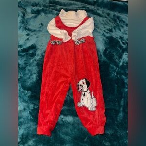 101 Dalmatians Red Polyester Cotton Jumper and White Shirt size 18 months